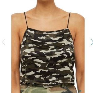 Topshop Cropped Camo Tank
